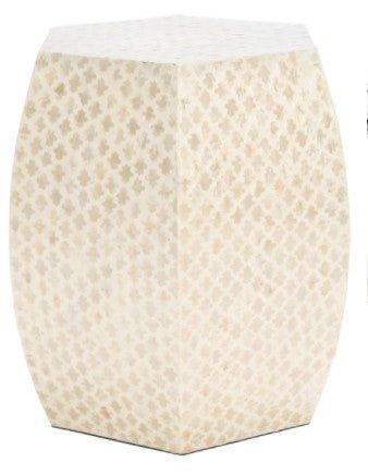 White Capiz Shell Hexagon Shaped Accent Table - Side & Accent Tables -  The Well Appointed House