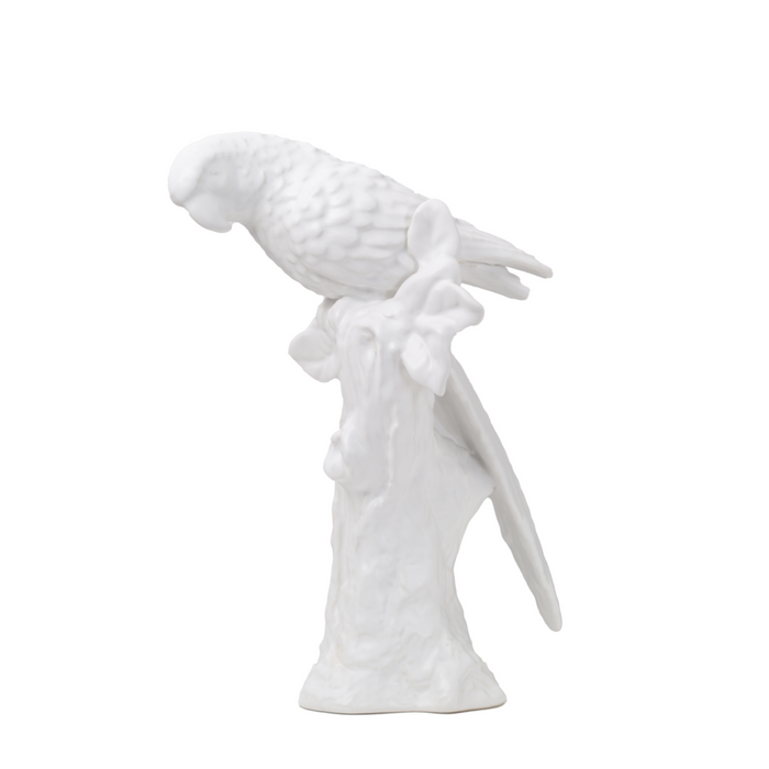 White Ceramic Parrot - The Well Appointed House