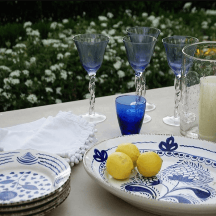 Set of 8 White Dinner Napkins With Pom-Pom Border - Dinner Napkins - The Well Appointed House