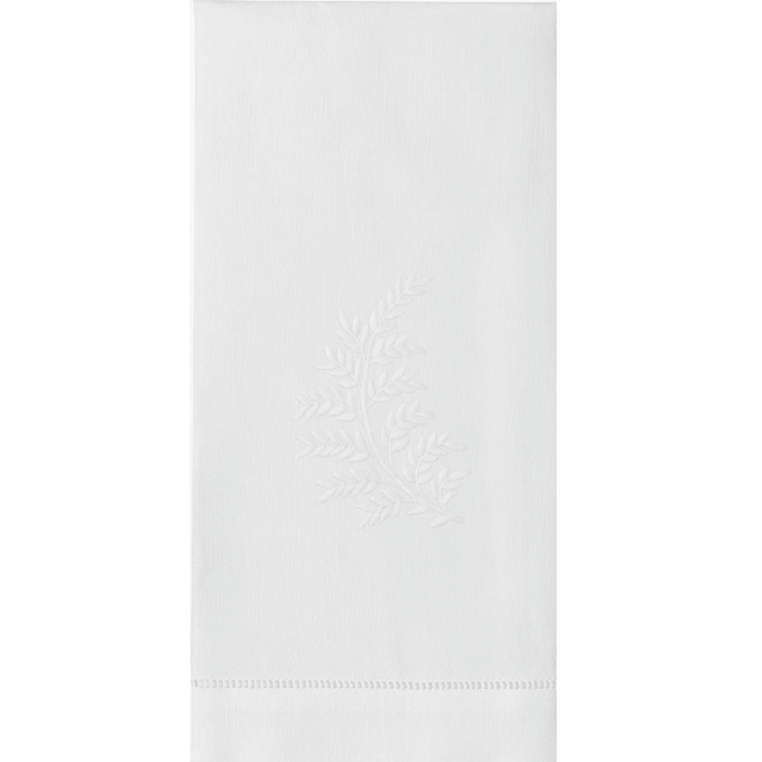 Set of 2 White Leaves Cotton Hand Towels - Hand Towels - The Well Appointed House