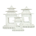 White Scalloped Wicker Pagoda - The Well Appointed House