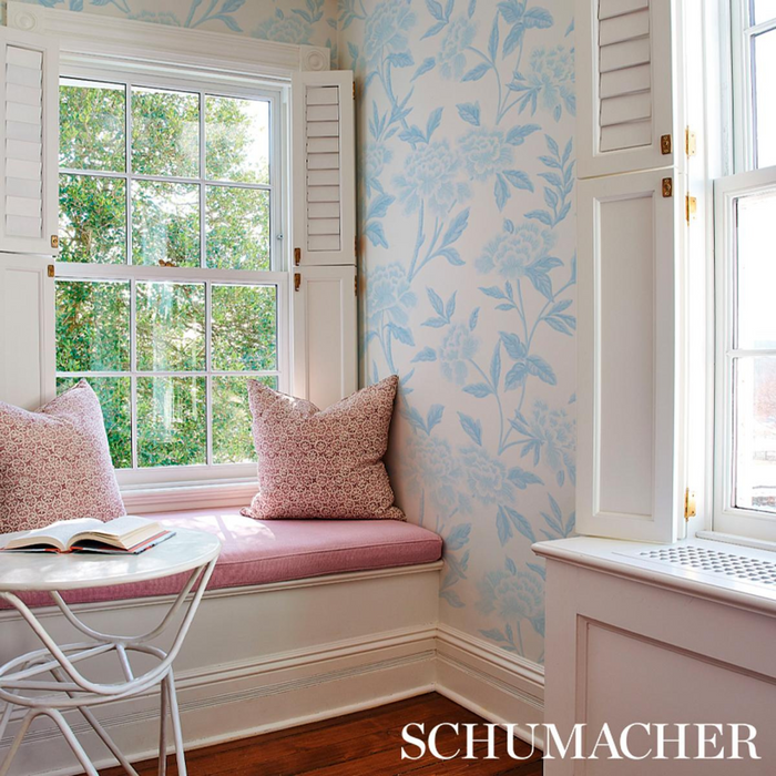Whitney Blue Floral Wallpaper - The Well Appointed House