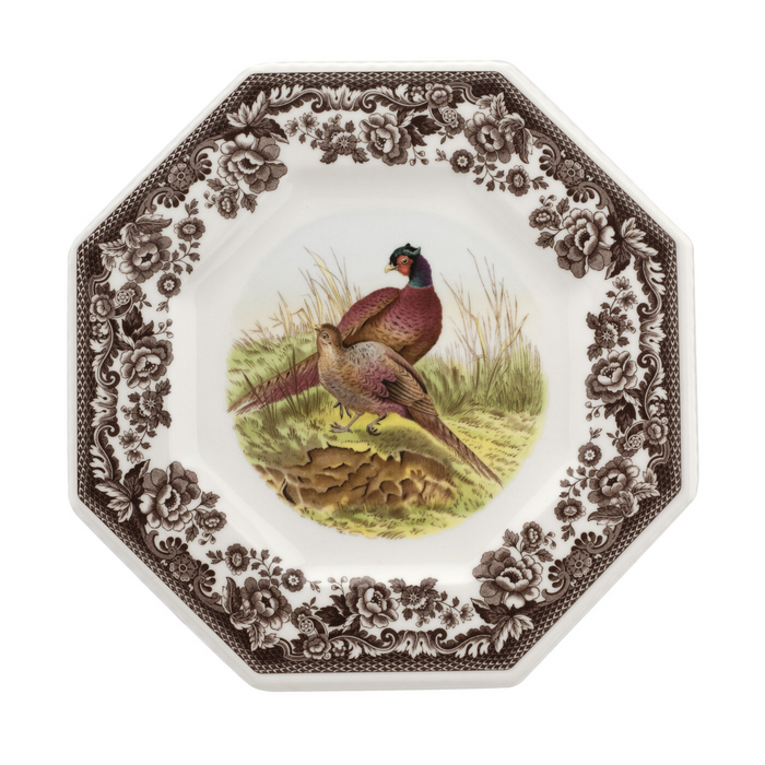 Woodland Octagonal Plate 9.5 Inch, Pheasant - The Well Appointed House