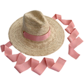 Zinnia Sun Hat for Little Girls - Coral Grosgrain Ribbon - The Well Appointed House